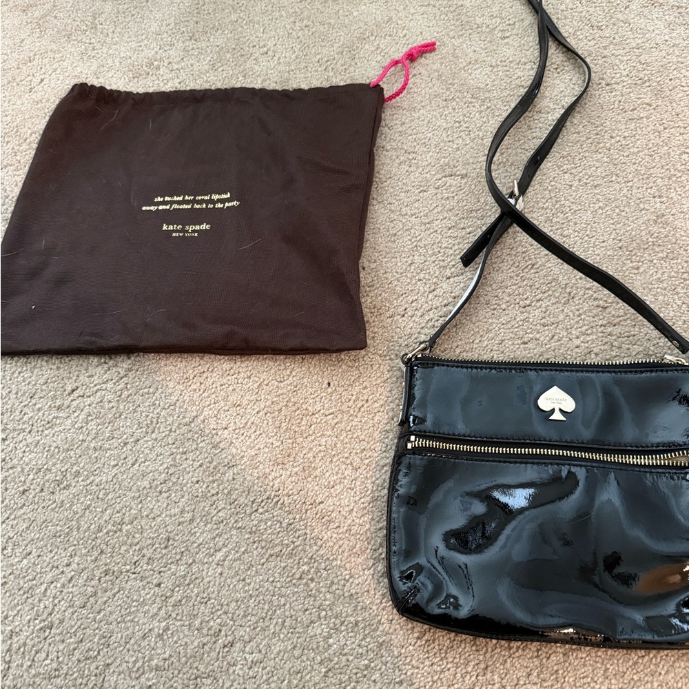 Kate Spade Glossy Black Crossbody Bag